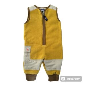 Patagonia Baby Synchilla Fleece Patched Jumpsuit Buckwheat Warm Size 3-6 Months